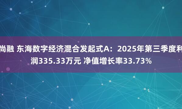 尚融 东海数字经济混合发起式A：2025年第三季度利润335.33万元 净值增长率33.73%
